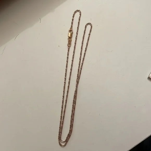 14k rose and yellow gold chain 18” - Picture 6 of 7